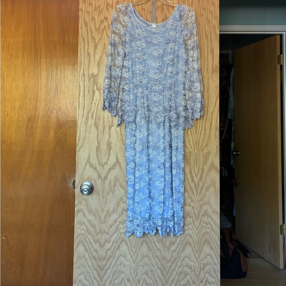 unbranded Dresses & Skirts - Vintage 80’s Lavender Lace Maxi Dress